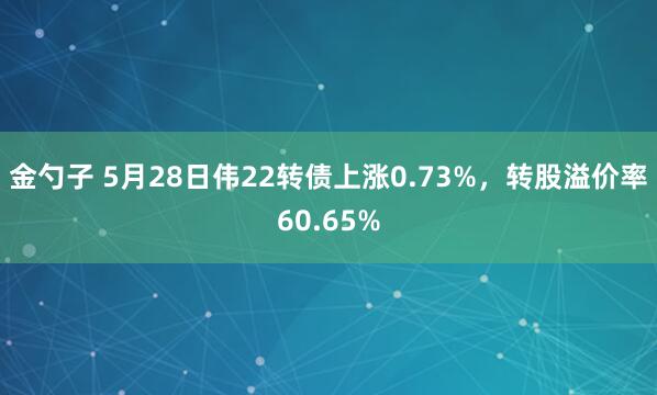金勺子 5月28日伟22转债上涨0.73%，转股溢价率60.65%