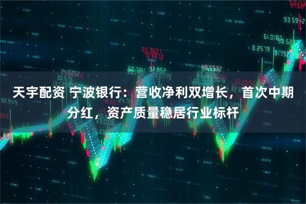 天宇配资 宁波银行：营收净利双增长，首次中期分红，资产质量稳居行业标杆